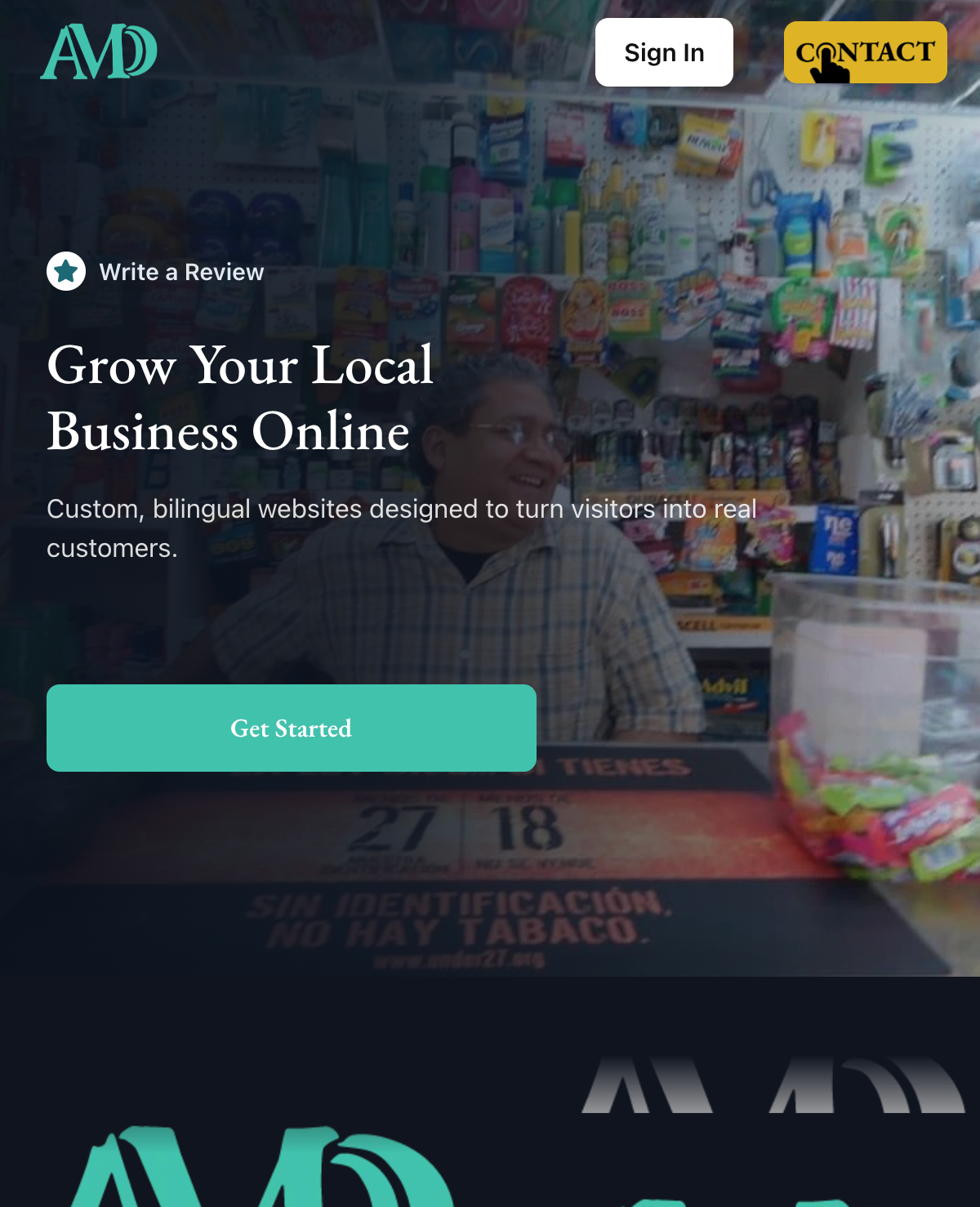 Local business client portal dashboard