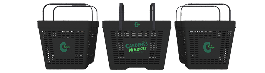 Retail shopping basket brand application mockup